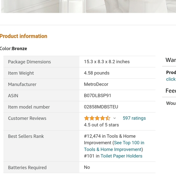 mdesign toliet paper holder stand - Picture 4 of 4